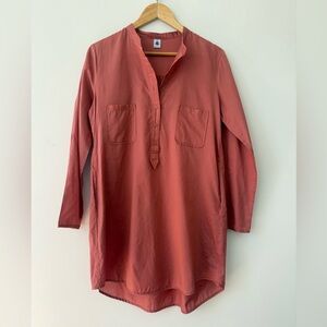 Petit Bateau Coral Button-Front Tunic